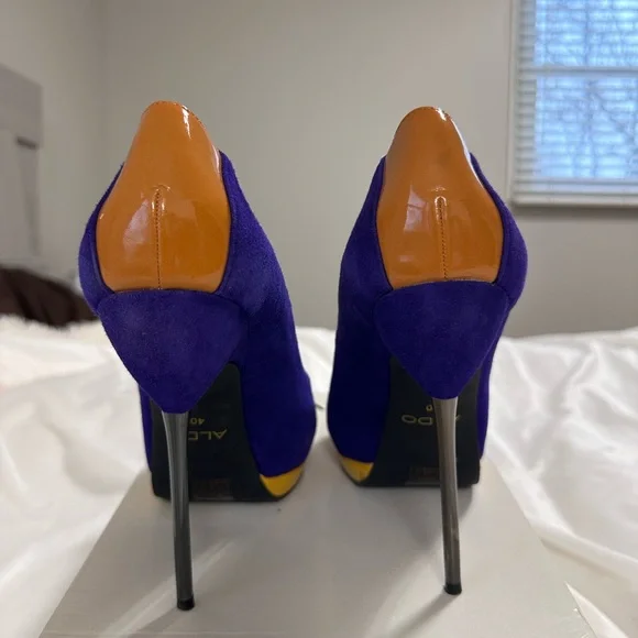 Aldo Purple and Orange Peep Toe Heels - Picture 3 of 6